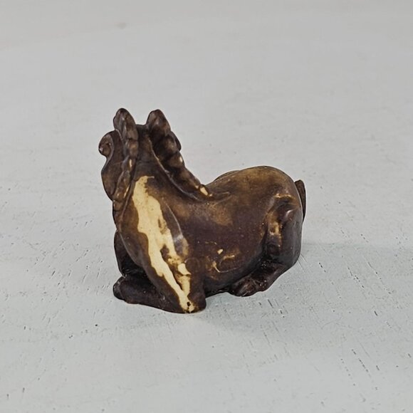 Handcrafted Miniature Ram Goat Ibex Figurine Lying Down - Picture 5 of 8